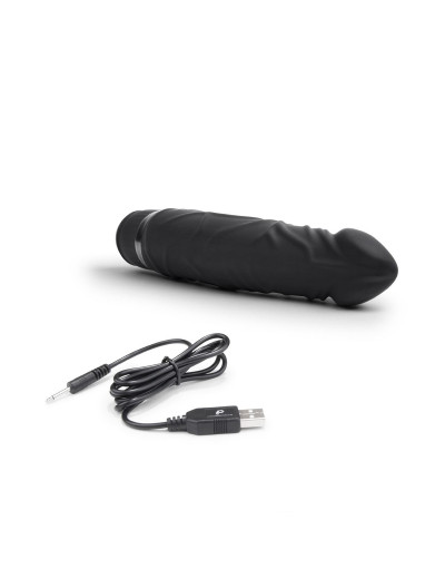 Черный вибратор-реалистик 6.5  Girthy Realistic Vibrator - 19 см.