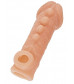 Телесная закрытая насадка с шишечками Cock Sleeve 008 Size S - 13,8 см.