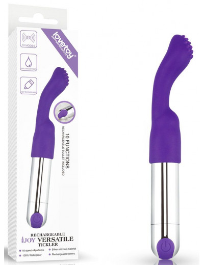 Фиолетовый перезаряжаемый вибратор Rechargeable IJOY Versatile Tickler - 14,5 см.