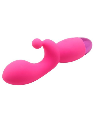 Розовый вибратор INDULGENCE Rechargeable G Kiss - 16,5 см.