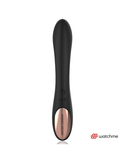 Черный вибратор с пультом-часами Anne s Desire Curve G-Spot Vibe Wireless Watchme - 20,5 см.