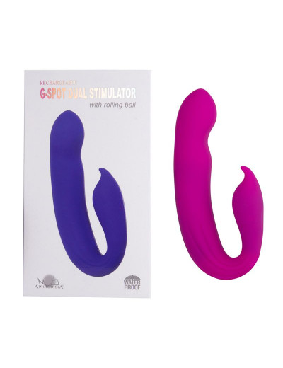 Розовый вибратор G-Spot Dual Stimulator with Rolling Ball - 17,1 см.