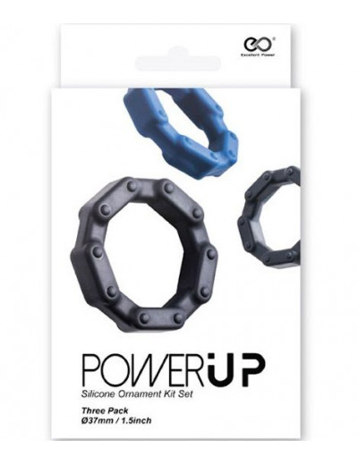 Набор из 3 разноцветных эрекционных колец Power Up