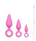 Набор из 3 розовых анальных пробок Pointy Plug Set