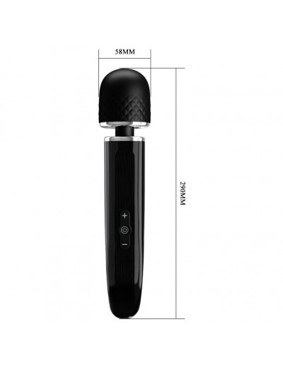 Черный вибратор-жезл Charming Massager Plus - 29 см.