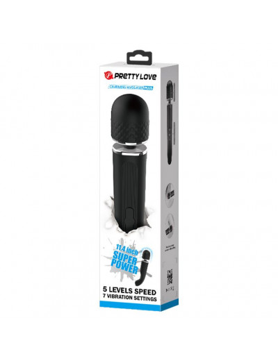 Черный вибратор-жезл Charming Massager Plus - 29 см.