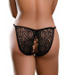 Черные трусики Remote Lace Peek-a-Boo S-M-L с вибрацией и анальным стимулятором