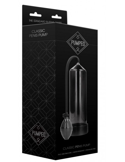 Черная ручная вакуумная помпа для мужчин Classic Penis Pump