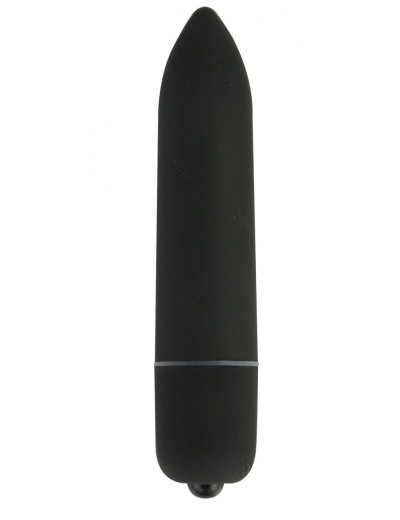 Чёрная удлинённая вибропуля Power Bullet Black - 8,3 см.