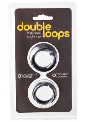 Набор из 2 черных эрекционных колец Double Loops