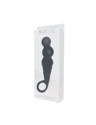 Чёрный анальный стимулятор ASSY THE MAGGOT SILICONE - 14,5 см.