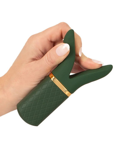 Зеленый вибратор Luxurious Split Tip Vibrator - 13,1 см.