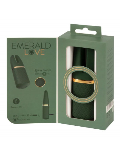 Зеленый вибратор Luxurious Split Tip Vibrator - 13,1 см.