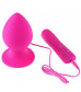 Розовый виброплаг с выносным пультом Anal Plug L - 9 см.