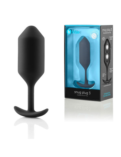 Чёрная пробка для ношения B-vibe Snug Plug 3 - 12,7 см.