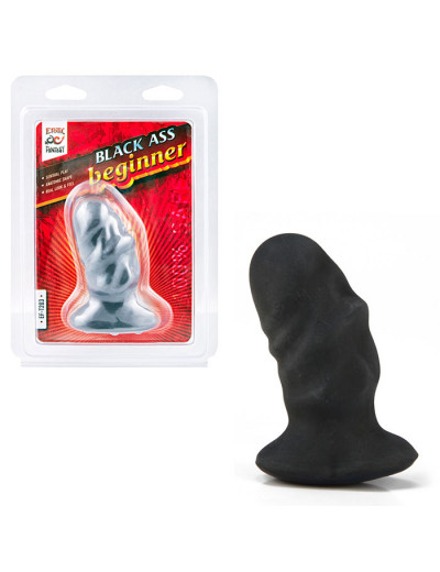 Мягкая анальная пробка Ass Beginner Black - 9 см.
