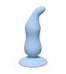 Голубая анальная пробка Waved Anal Plug Blue - 11 см.