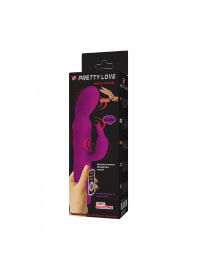 Лиловый вибратор с клиторальной стимуляцией Body Touch - 22,5 см.