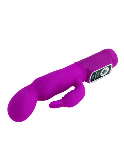 Лиловый вибратор с клиторальной стимуляцией Body Touch - 22,5 см.