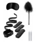 Черный игровой набор БДСМ Bed Bindings Restraint Kit
