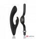 Черно-золотой вибратор-кролик с пультом-часами Anne s Desire Rabbit Vibe Wireless Watchme - 20,5 см.