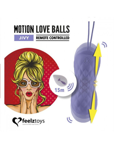 Фиолетовые вагинальные шарики Remote Controlled Motion Love Balls Jivy