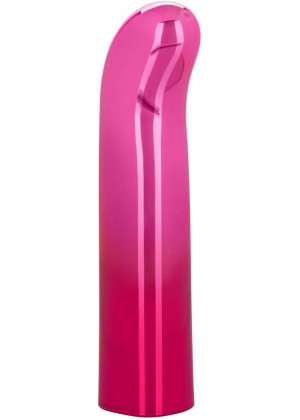 Розовый изогнутый мини-вибромассажер Glam G Vibe - 12 см.