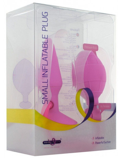 Розовая анальная пробка с расширением Inflatable Butt Plug Small - 10 см.