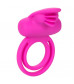 Ярко-розовое эрекционное кольцо Silicone Rechargeable Dual Clit Flicker
