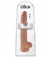 Кофейный фаллоимитатор-гигант 14  Cock with Balls - 37,5 см.