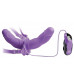 Женский вибрострапон с вагинальной пробкой Vibrating Double Delight Strap-On - 12,7 см.