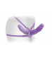 Женский вибрострапон с вагинальной пробкой Vibrating Double Delight Strap-On - 12,7 см.
