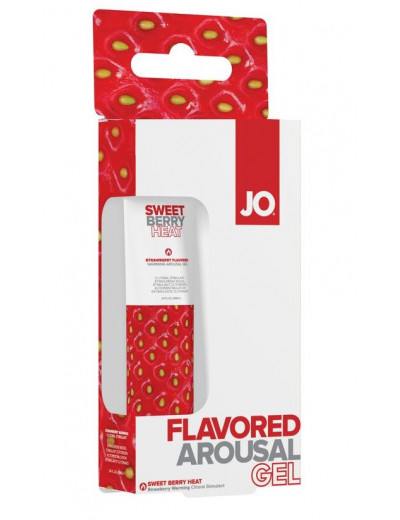 Стимулирующий клиторальный гель со вкусом клубники JO Sweet Berry Heat - 10 мл.