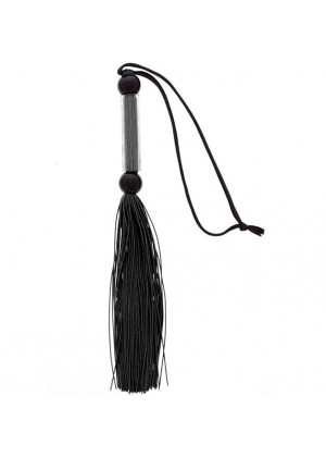 Чёрная мини-плеть из силикона и акрила SILICONE FLOGGER WHIP - 25,6 см.