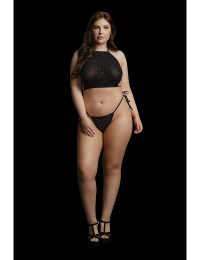 Стильный комплект Festive Rhinestone Top and Thong со стразами