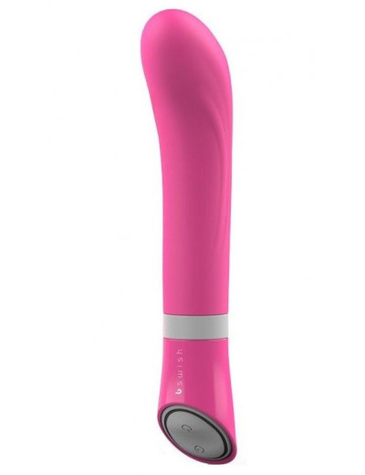 Розовый G-стимулятор с вибрацией Bgood Deluxe Curve - 19,3 см.