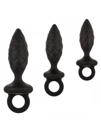 Набор из 3 черных анальных пробок Silicone Anal Probe Kit