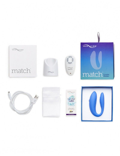 Голубой вибромассажер для пар We-Vibe Match