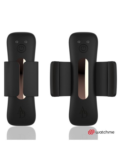 Черно-золотая вибровкладка в трусики с пультом-часами Anne s Desire Vibro Panty Wireless Watchme