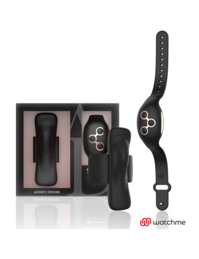 Черно-золотая вибровкладка в трусики с пультом-часами Anne s Desire Vibro Panty Wireless Watchme