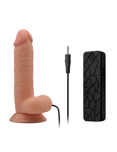 Телесный вибратор-реалистик на присоске REALSTUFF 6.5INCH DONG - 17 см.