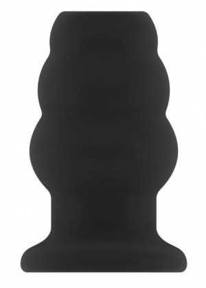 Чёрная анальная пробка с тоннелем №50 Medium Hollow Tunnel Butt Plug 4 Inch - 10,2 см.