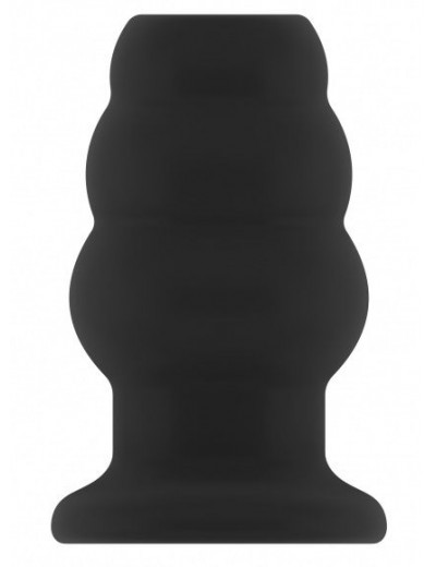 Чёрная анальная пробка с тоннелем №50 Medium Hollow Tunnel Butt Plug 4 Inch - 10,2 см.