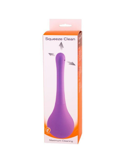 Фиолетовый анальный душ SQUEEZE CLEAN