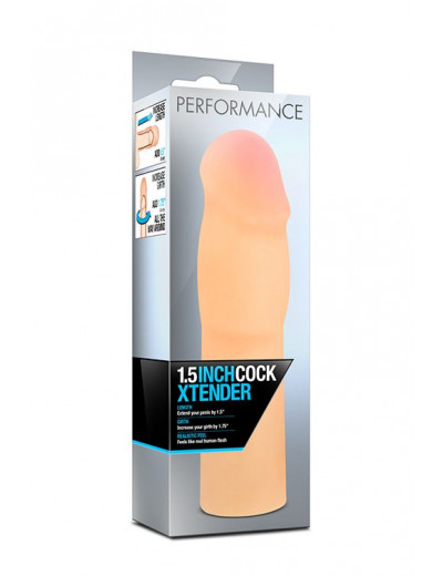 Телесная насадка-удлинитель на пенис PERFORMANCE 1.5INCH COCK XTENDER - 16 см.