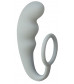 Серое эрекционное кольцо с анальным стимулятором Mountain Range Anal Plug