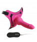 Розовый страпон 10 Mode Vibrations 6.3  Harness Silicone Dildo - 15,5 см.