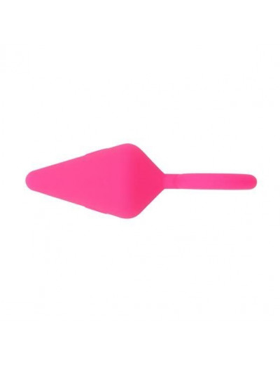Розовая анальная пробка с кольцом Candy Plug S - 7,1 см.