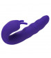 Фиолетовый вибратор Ribbed Dual Stimulator - 17 см.