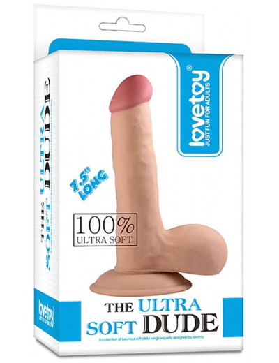 Телесный фаллоимитатор 7.5  The Ultra Soft Dude - 18 см.
